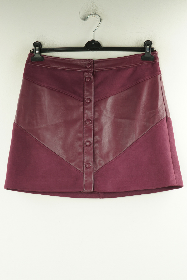 Spódnica bordowa ekoskóra - M&S zdjęcie 1