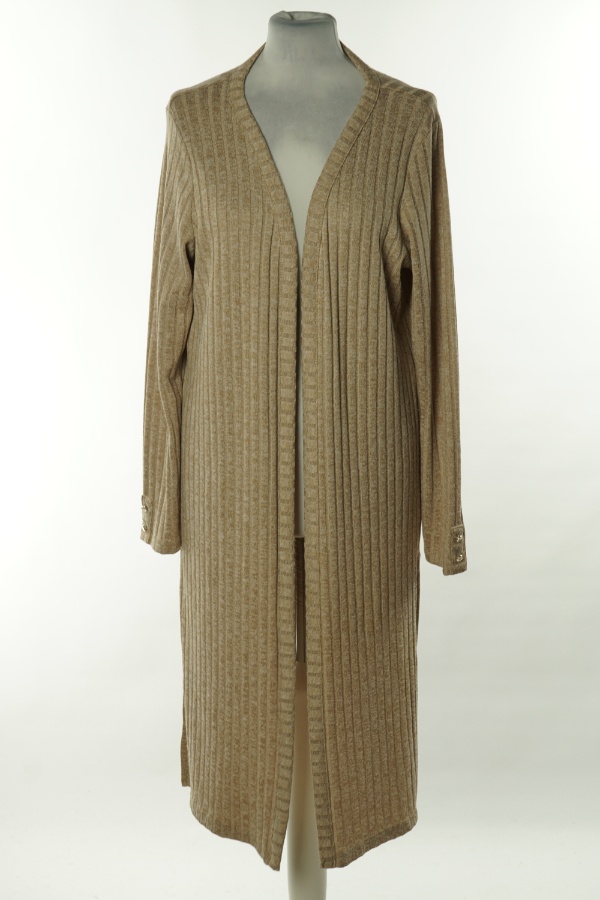 Narzutka beżowa sweterkowa prążkowana - NUTMEG zdjęcie 1