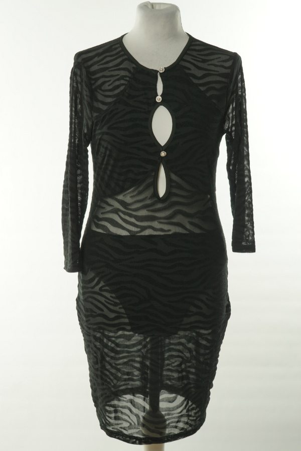 Sukienka czarna siateczkowa body - PRETTYLITTLETHING zdjęcie 1