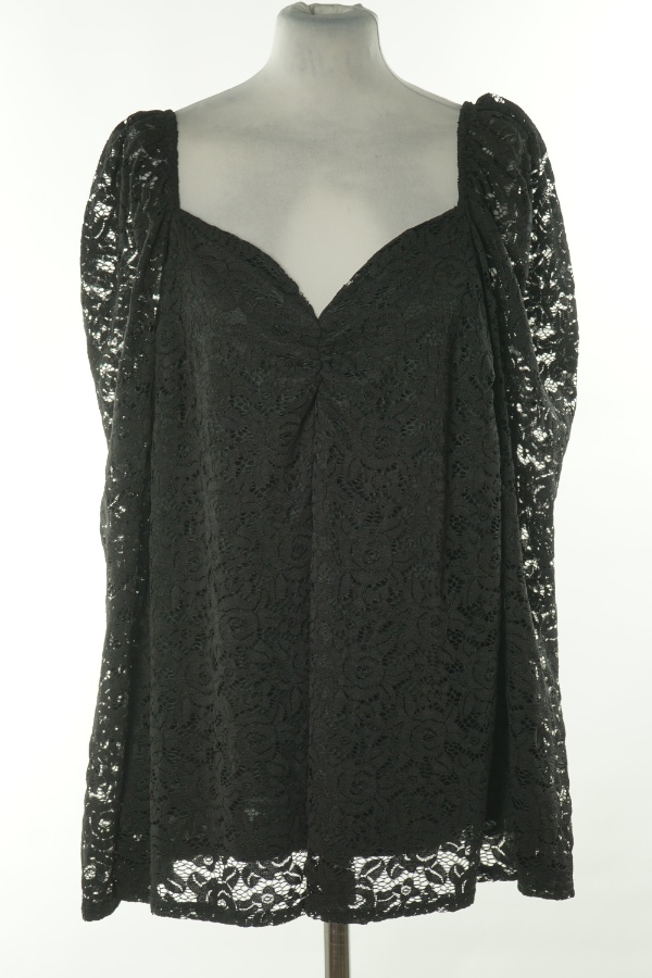 Bluzka czarna koronkowa - BRAK METKI Z NAZWĄ PRODUCENTA zdjęcie 1