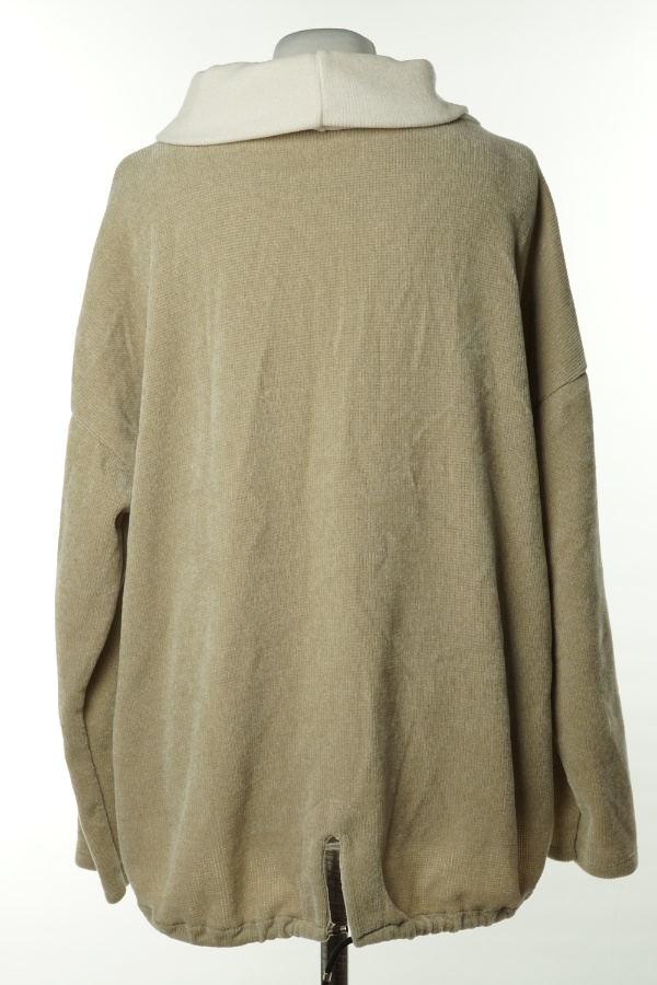 Bluza beżowo - biała z wywijanym kołnierzem - NEW COLLECTION zdjęcie 2