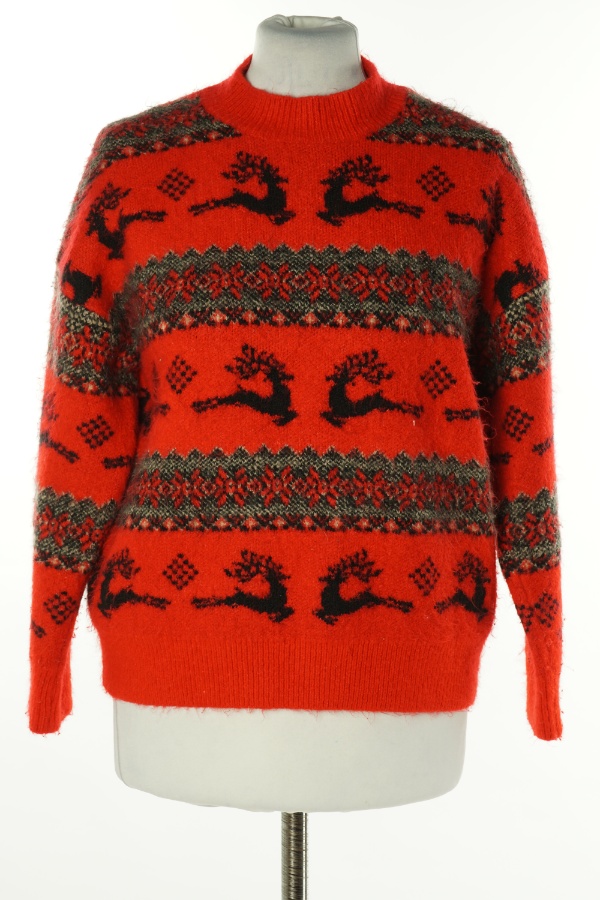 Sweter czerwony w renifery - BRAK METKI Z NAZWĄ PRODUCENTA zdjęcie 1