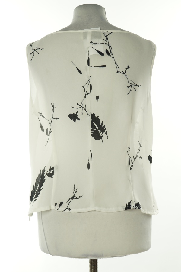 Bluzka biała w czarne wzory - MINUET zdjęcie 2