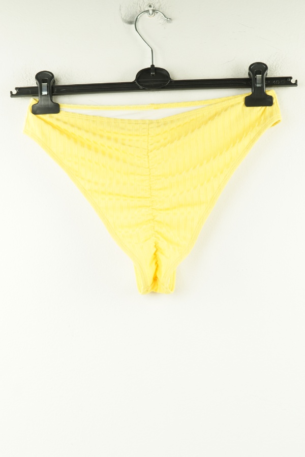 Dół od bikini żółty prążkowany - BRAK METKI Z NAZWĄ PRODUCENTA zdjęcie 2