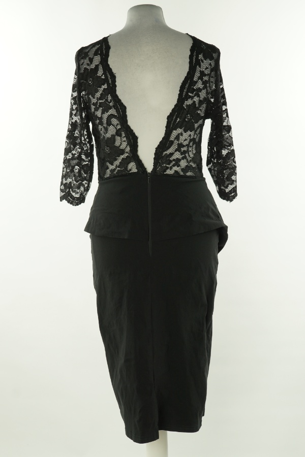 Sukienka czarna z koronkową wstawką - JESSICA zdjęcie 2