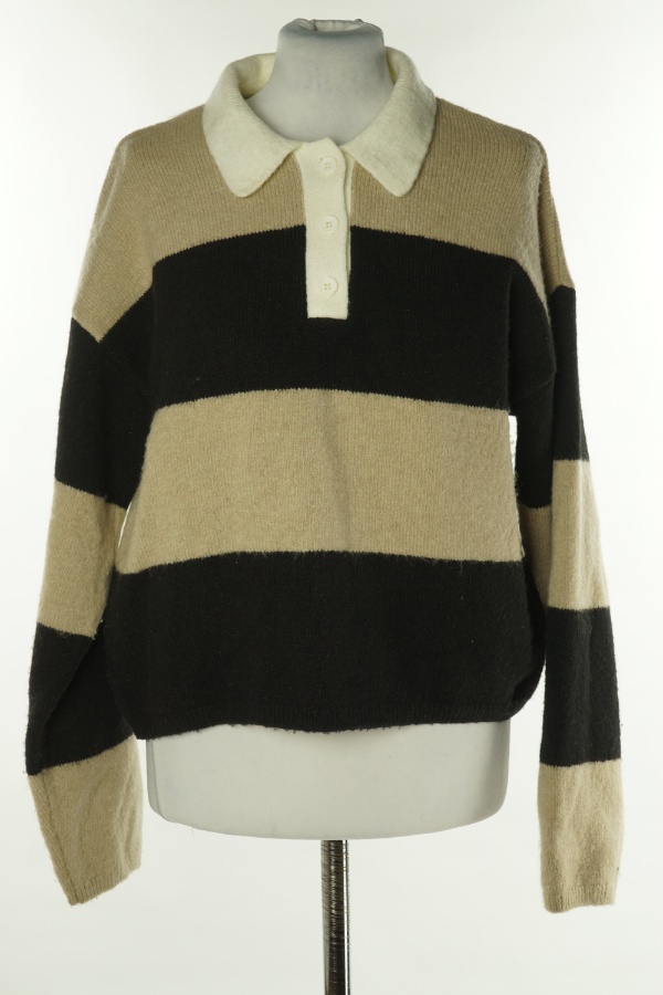 Sweter czarno-beżowy w paski - PRIMARK zdjęcie 1