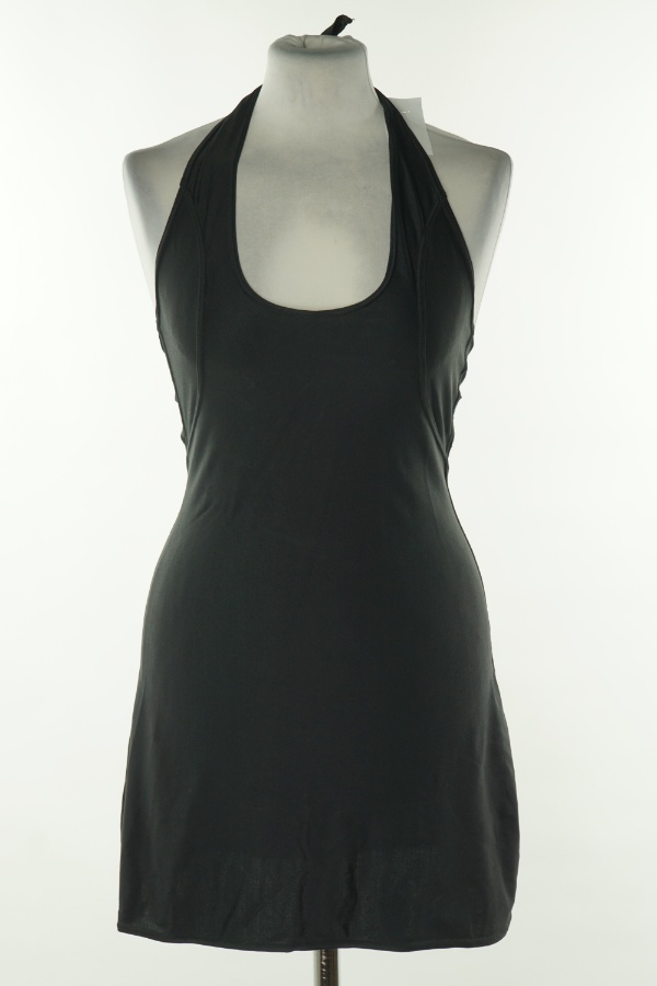 Sukienka krótka czarna z wiązaniem - BRAK METKI Z NAZWĄ PRODUCENTA zdjęcie 1