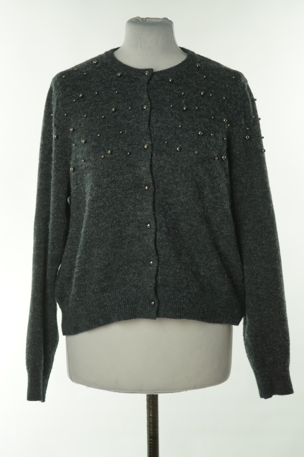 Kardigan ciemnoszary z dżetami, H&M - H&M zdjęcie 1