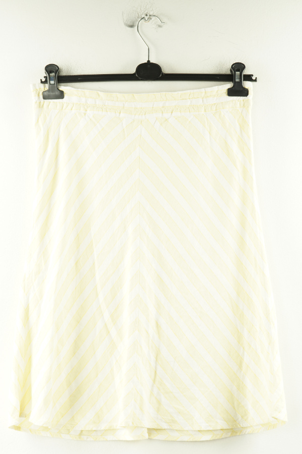 Spódnica w biało - żółte paski, w składzie len (55%) i rayon (45%) - H&M zdjęcie 2