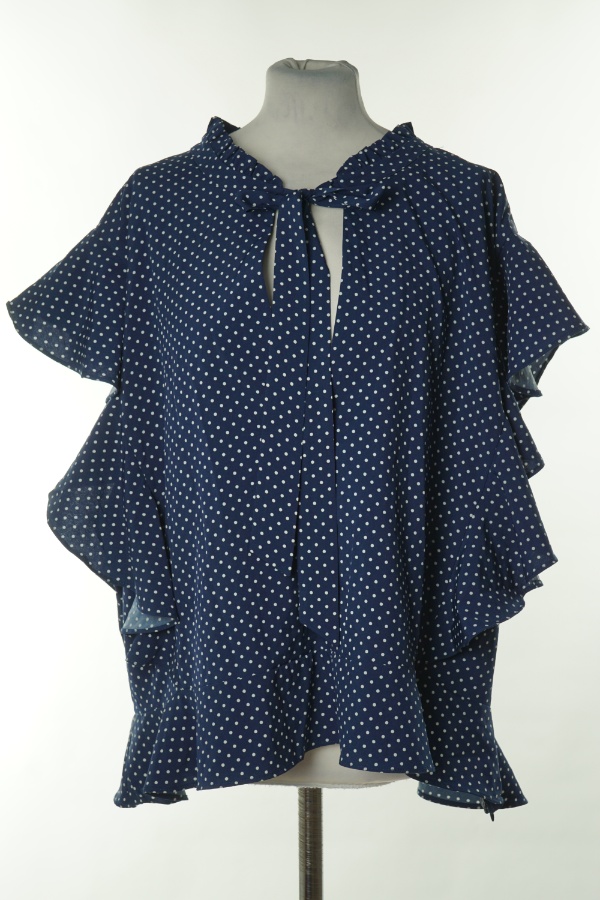 Bluzka granatowa w białe kropki - IN THE STYLE zdjęcie 1