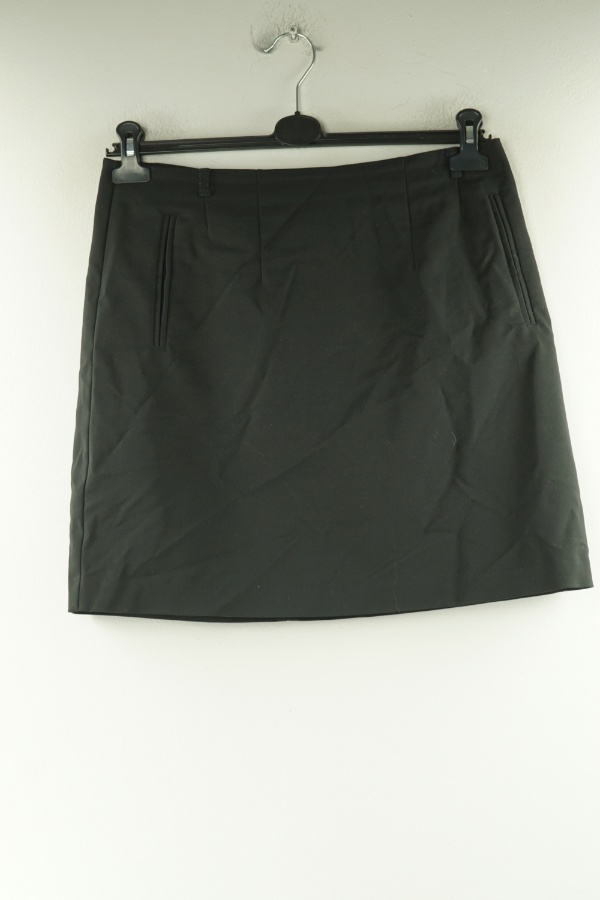 Spódnica czarna gładka materiałowa - H&M zdjęcie 1