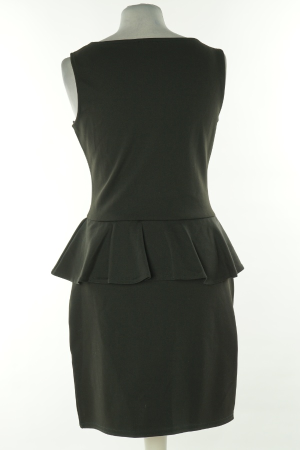 Sukienka czarna z baskinka - EVITA zdjęcie 2