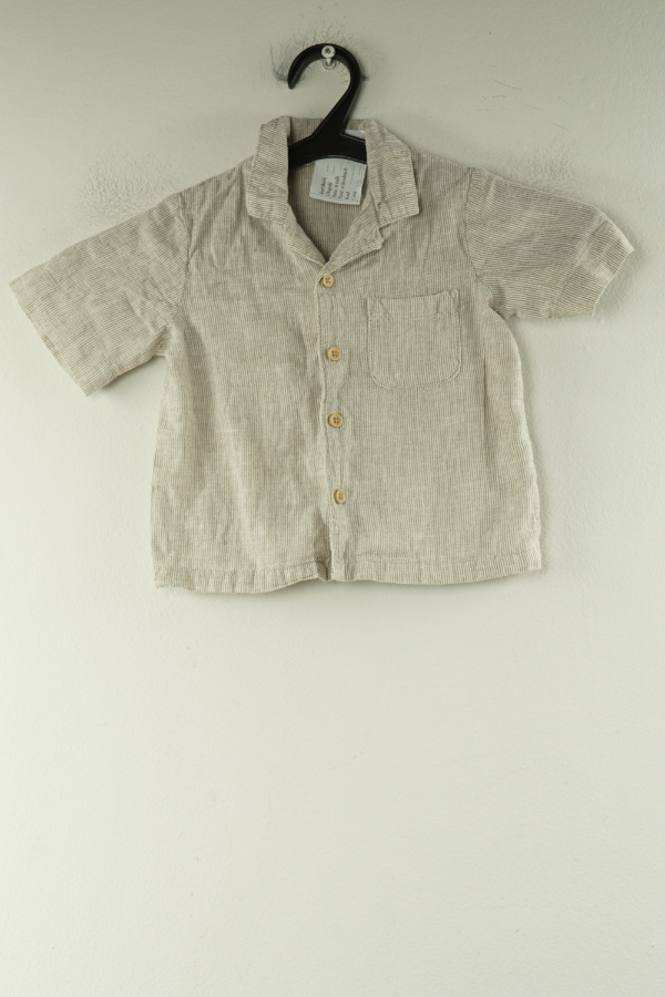 Koszula beżowo - białe paski H&M - H&M zdjęcie 1