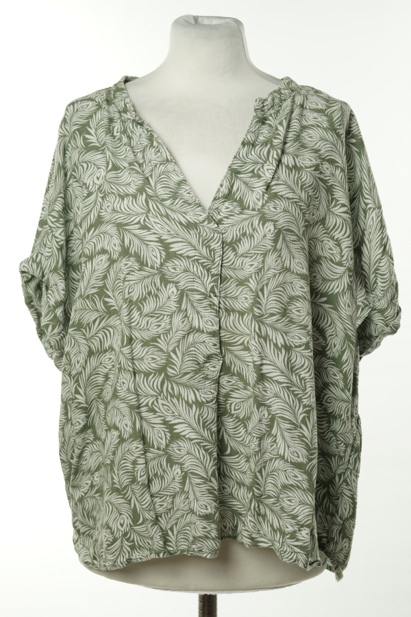 Koszula zielona w białe liście, 100% wiskoza H&M - H&M zdjęcie 1