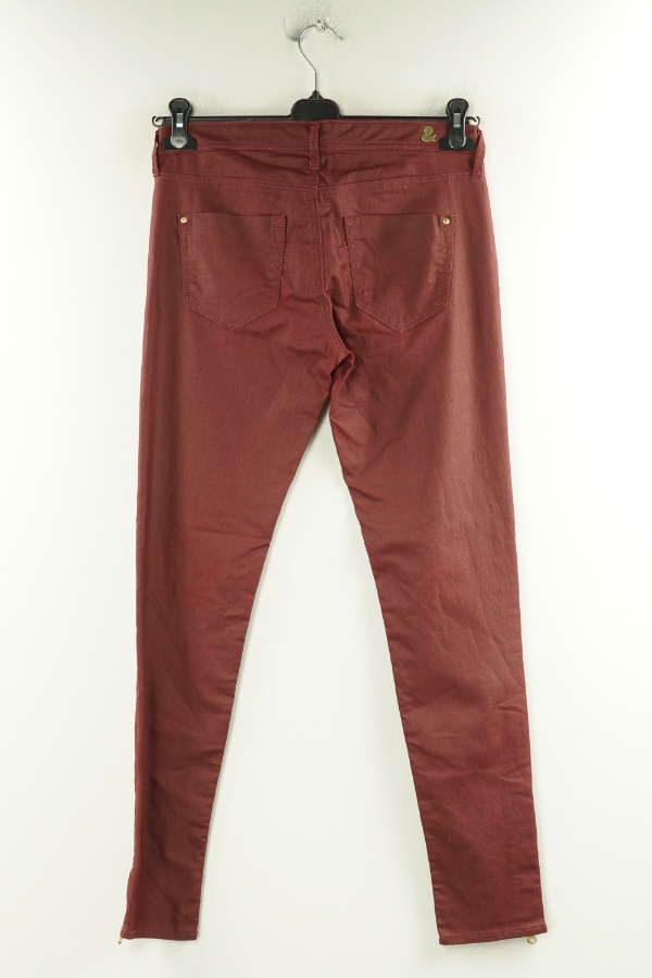 Spoodnie bordowe woskowane - H&M zdjęcie 2