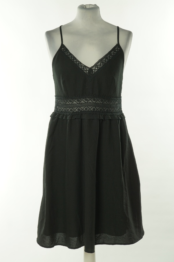 Sukienka czarna z ażurowymi wstawkami - SHEIN zdjęcie 1