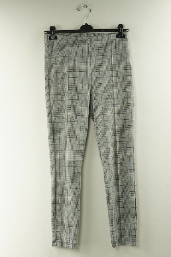 Spodnio-legginsy materiałowe szare w kratkę - ESPRIT zdjęcie 1