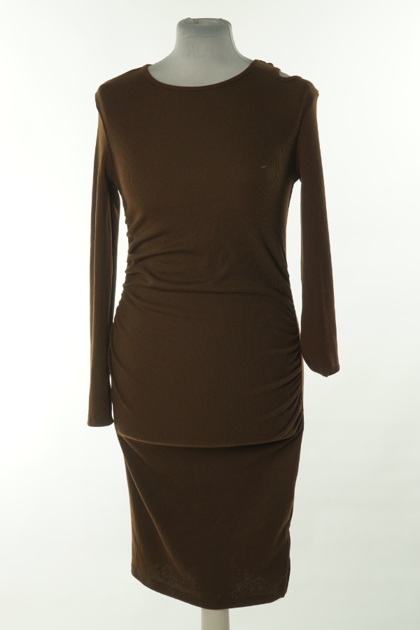 Sukienka karmelowa prążkowana - SHEIN zdjęcie 1