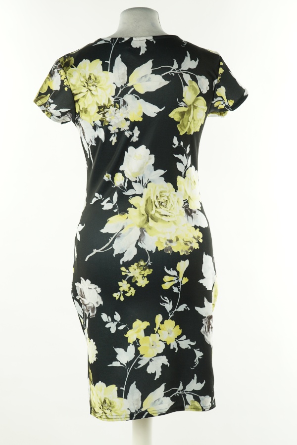 Sukienka czarna w żółto-białe kwiaty - BOOHOO zdjęcie 2