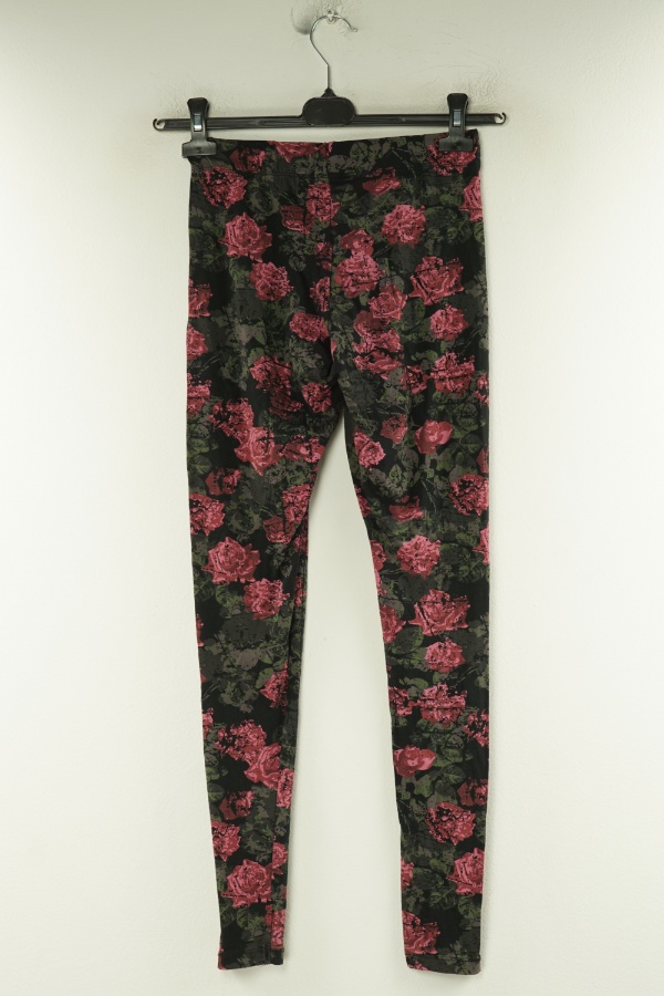 Legginsy czarne w bordowe wzory - MYWEAR zdjęcie 2