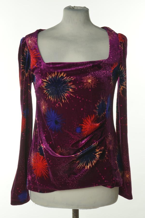 Bluzka welurowa różowa wzorek - MONSOON zdjęcie 1