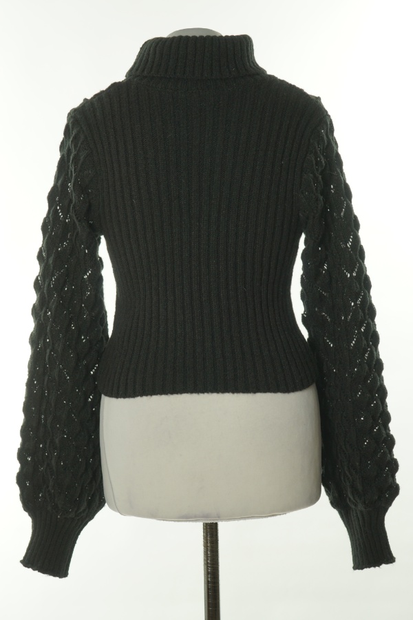 Sweter czarny z wycięciem - SHEIN zdjęcie 2