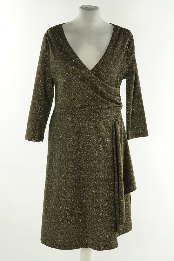 Sukienka czarna ze złotą nitką - BODYFLIRT zdjęcie 1