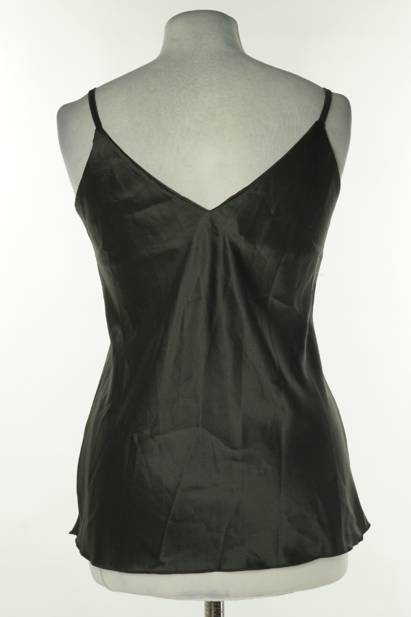 Bluzka czarna na cienkich ramiączkach - BRAK METKI Z NAZWĄ PRODUCENTA zdjęcie 2