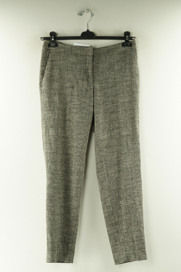 Spodnie 7/8 szare kraciaste - H&M zdjęcie 1
