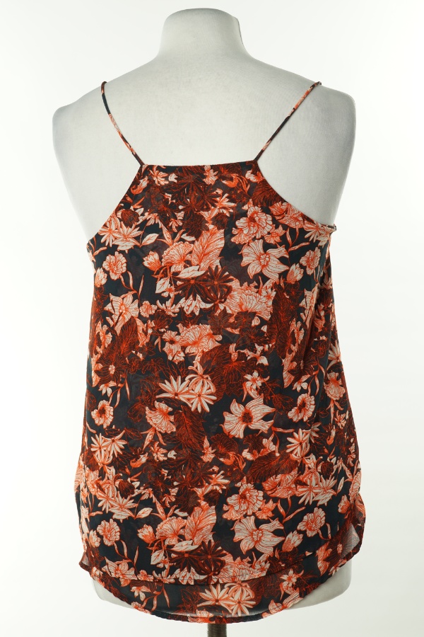 Bluzka czarna w pomarańczowe kwiatki, H&M - H&M zdjęcie 2