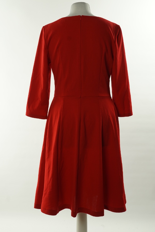 Sukienka czerwona z rozkloszowanym dołem - DRESS TELLS zdjęcie 2