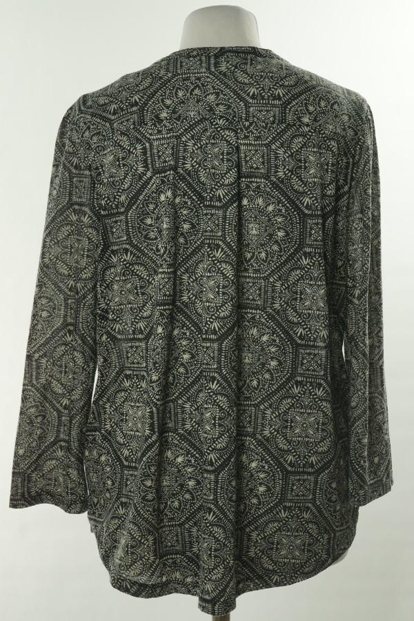 Bluzka czarna w szare wzory  - H&M zdjęcie 2
