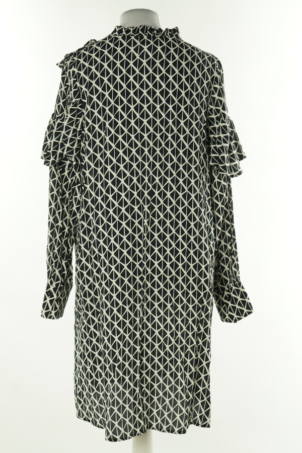 Sukienka czarna w kremowe wzory - F&F zdjęcie 2