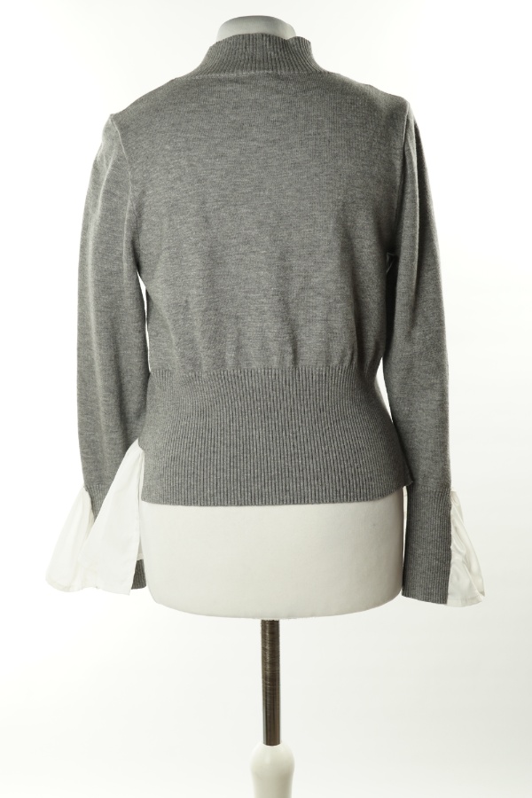 Sweter szary z białą koszulą  - NEW LOOK zdjęcie 2