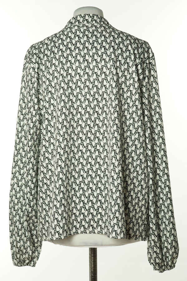 Bluzka biało-czarna wzorzysta - BRAK METKI Z NAZWĄ PRODUCENTA zdjęcie 2