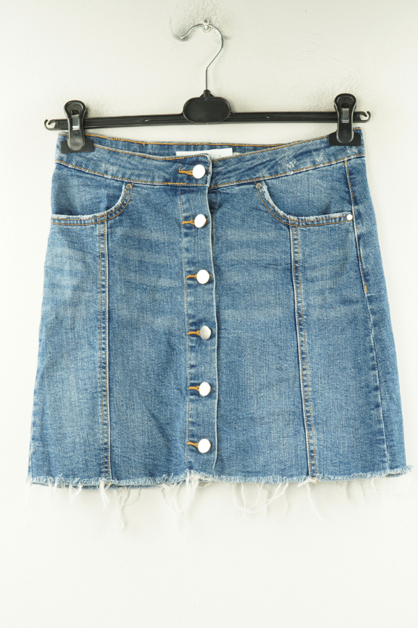 Spódnica niebieska jeansowa zapinana na guziki - GINA TRICOT zdjęcie 1