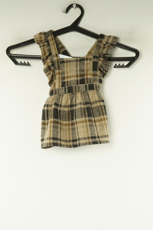 Sukienka beżowo - czarna krata - F&F zdjęcie 1