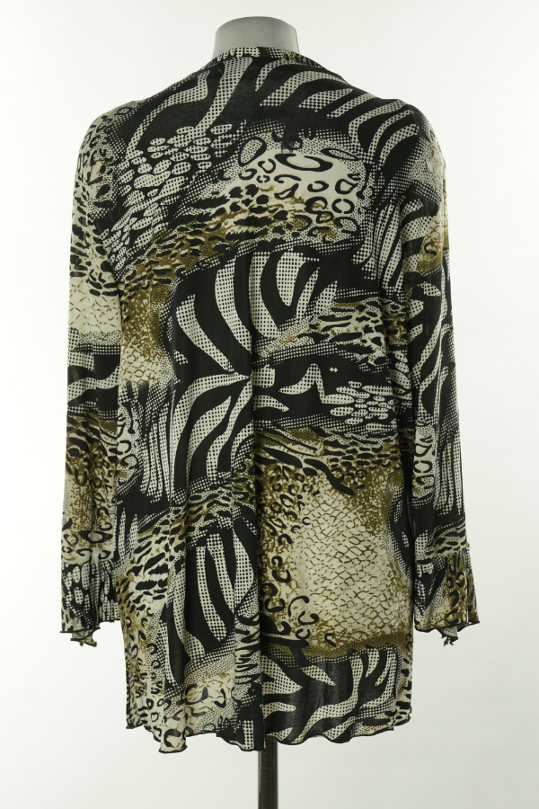 Bluzka biało-czarna z ozdobną klamrą - BRAK METKI Z NAZWĄ PRODUCENTA zdjęcie 2