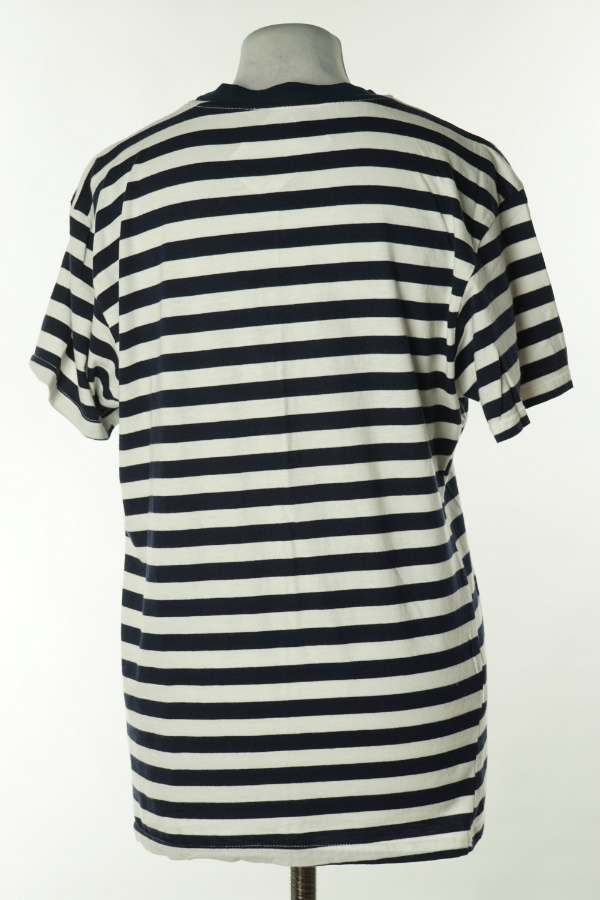 Koszulka w biało - granatowe paski z napisem - MADE IN ITALY zdjęcie 2