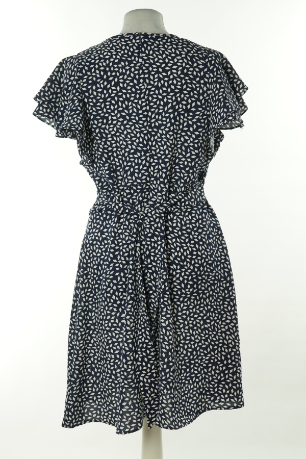 Sukienka granatowa we wzory geometryczne - BLUE VANILLA zdjęcie 2