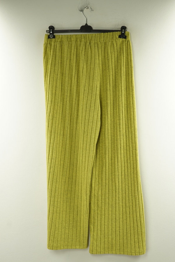 Spodni zielone sweterkowe prążkowane - SHEIN zdjęcie 2