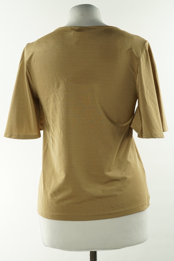 Bluzka brązowa gładka z luźnymi rękawami, H&M - H&M zdjęcie 2
