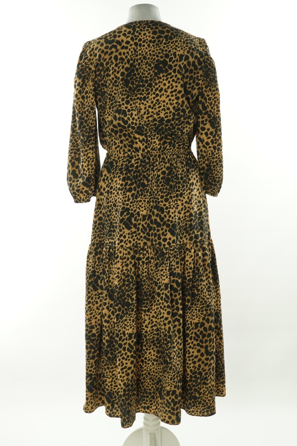 Sukienka kopertowa brązowa w czarne cętki - TOPSHOP zdjęcie 2