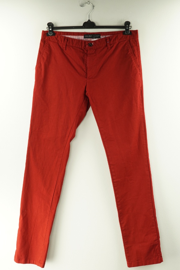 Spodnie bordowe jeansowe Zara - ZARA zdjęcie 1