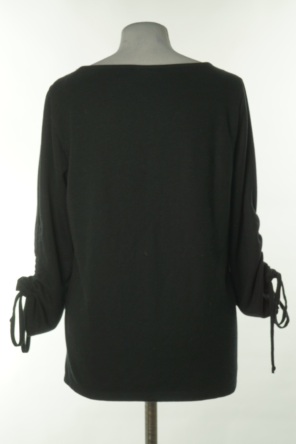 Bluzka czarna z marszczeniem na rękawach - C&A zdjęcie 2