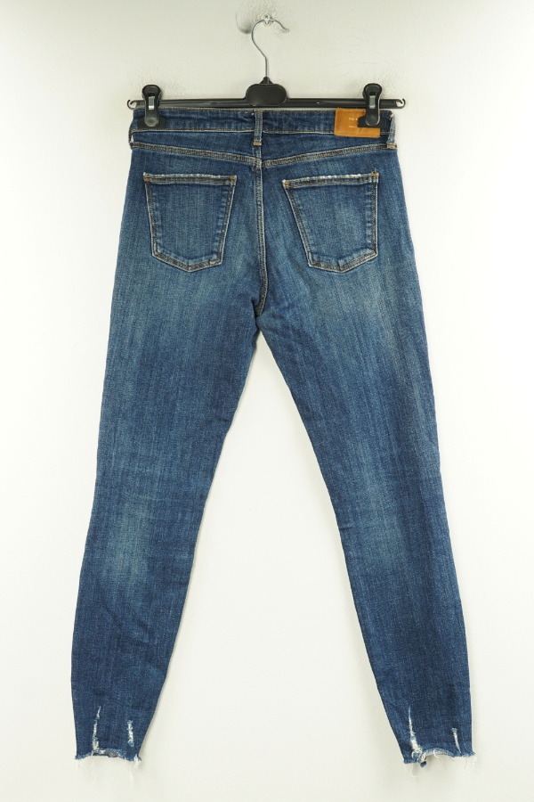 Spodnie ciemnoniebieskie z przetarciammi, ZARA - ZARA zdjęcie 2