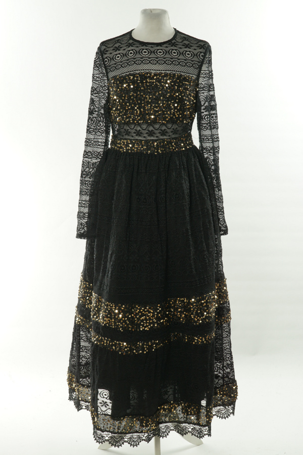 Sukienka czarna ze złotymi cekinami - SHEIN zdjęcie 1