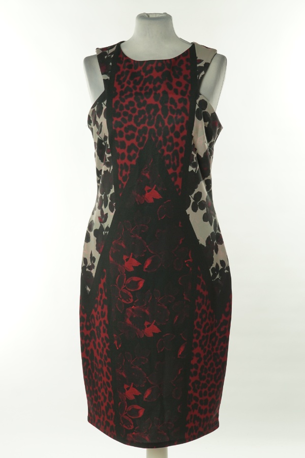 Sukienka szaro-czerwona w cętki i kwiatki - NEXT zdjęcie 1