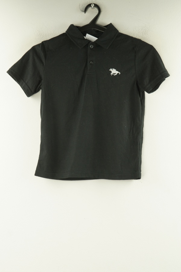 Koszulka czarna z kołnierzykiem - SHEIN zdjęcie 1