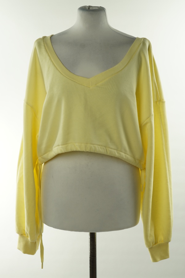 Bluza krótka żółta pastelowa - BERSHKA zdjęcie 1